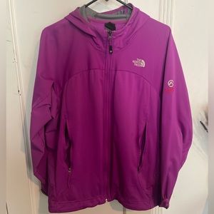 Women’s purple hooded Northface Sunmit Series windbreaker. XL.